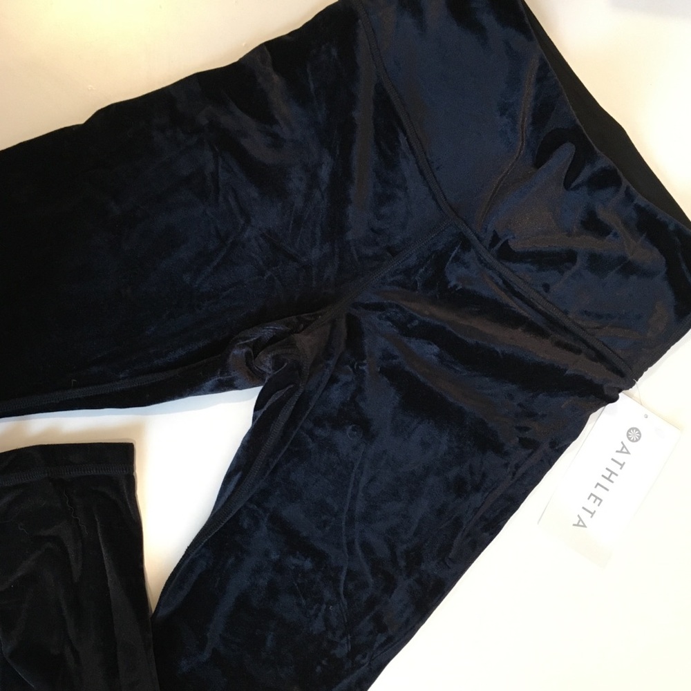 Brand new dark navy velvet leggings